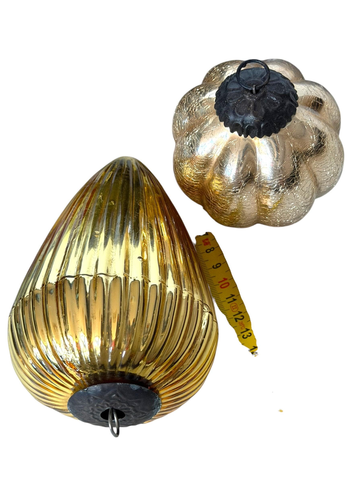 Set of 6 Antique Heavy Glass murano Christmas Baubles bola del vidro
