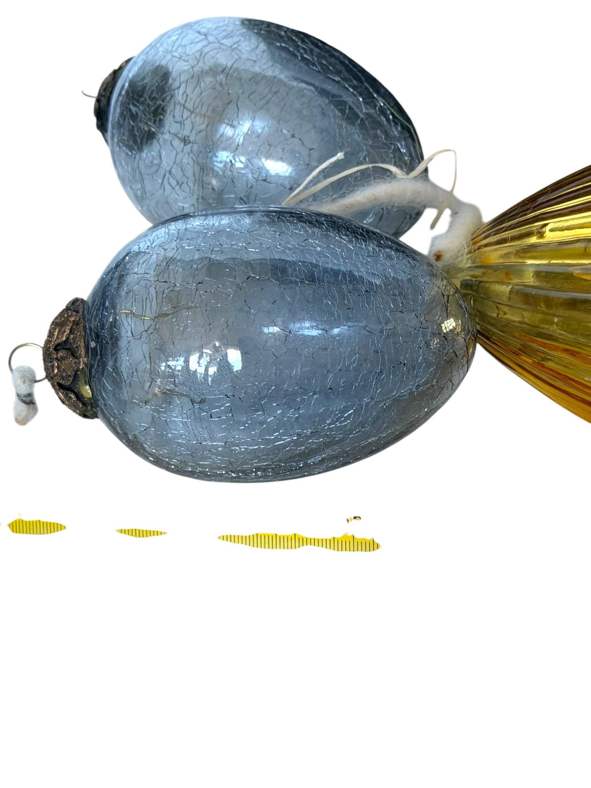 Set of 6 Antique Heavy Glass murano Christmas Baubles bola del vidro