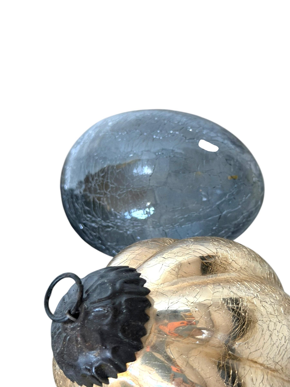 Set of 6 Antique Heavy Glass murano Christmas Baubles bola del vidro