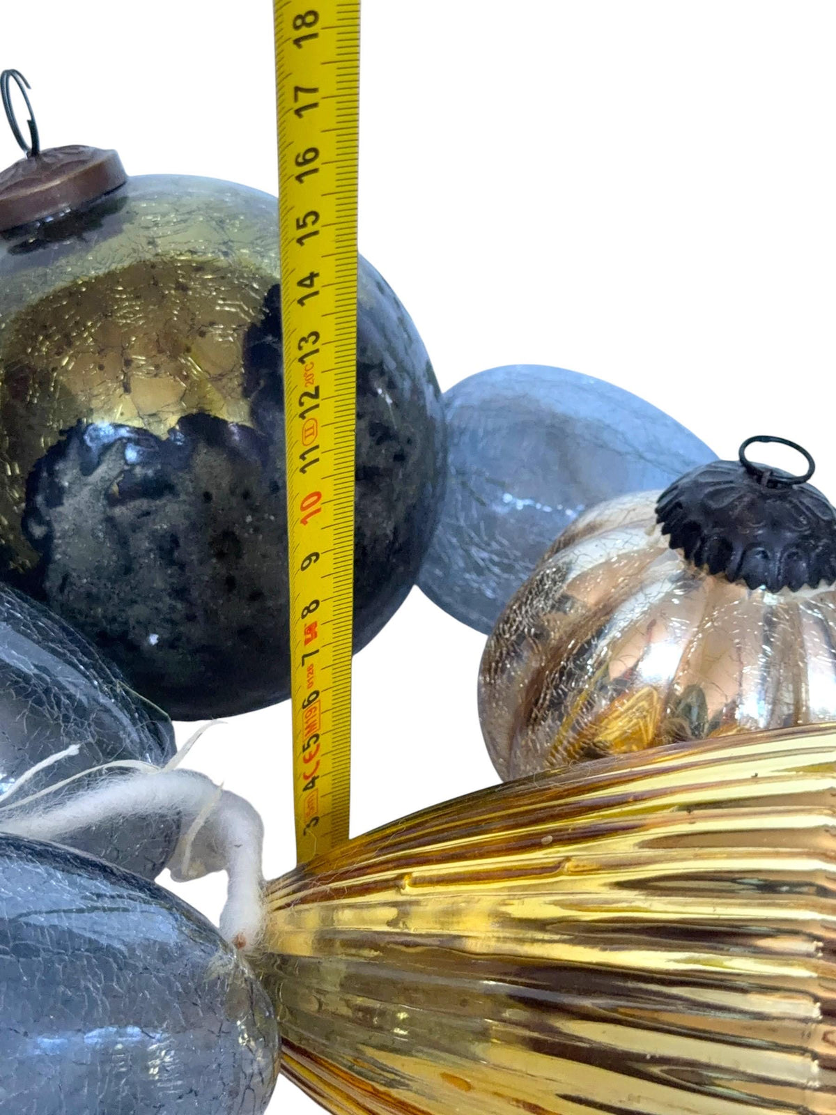 Set of 6 Antique Heavy Glass murano Christmas Baubles bola del vidro