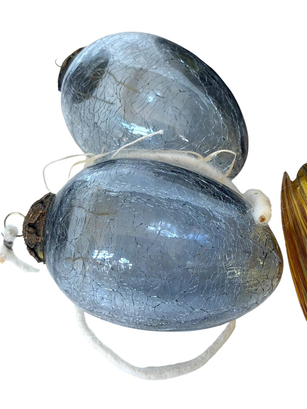 Set of 6 Antique Heavy Glass murano Christmas Baubles bola del vidro