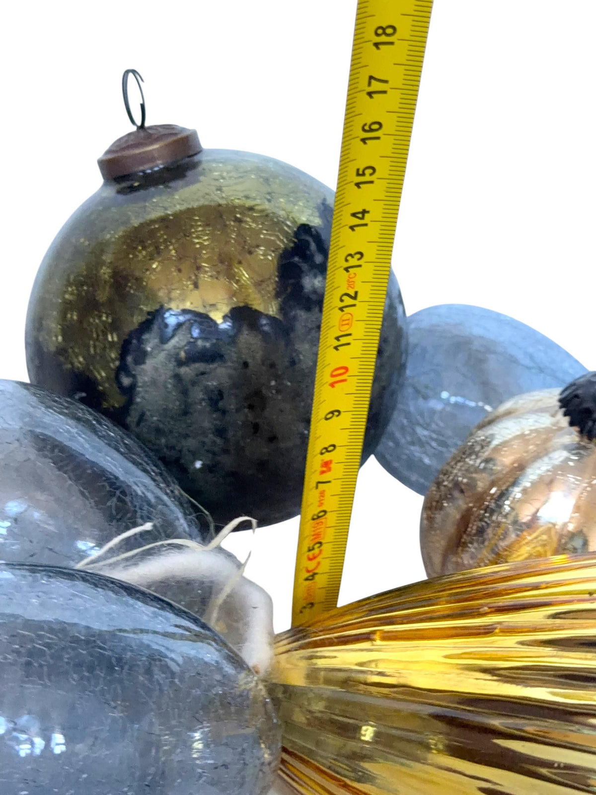 Set of 6 Antique Heavy Glass murano Christmas Baubles bola del vidro