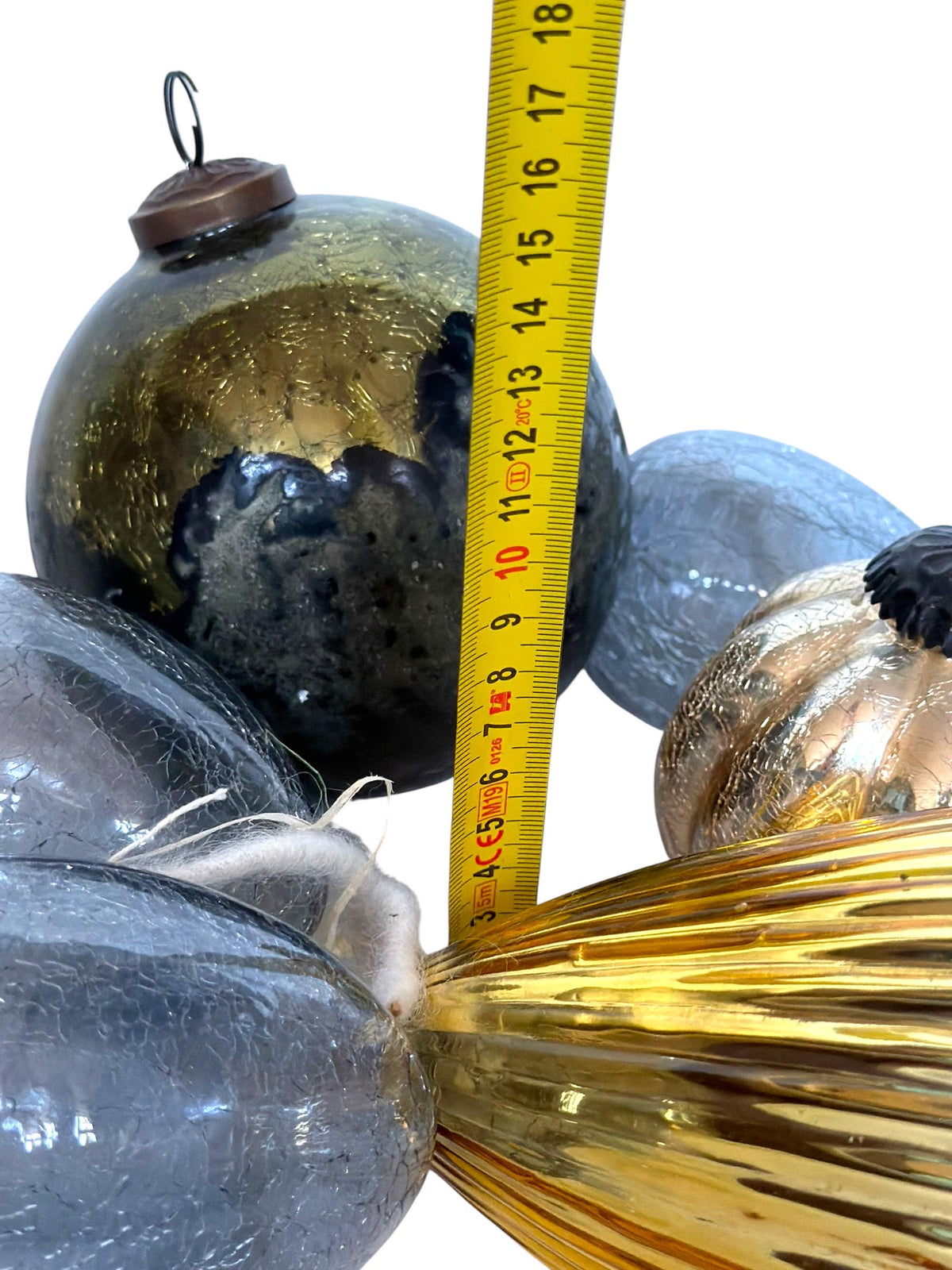 Set of 6 Antique Heavy Glass murano Christmas Baubles bola del vidro