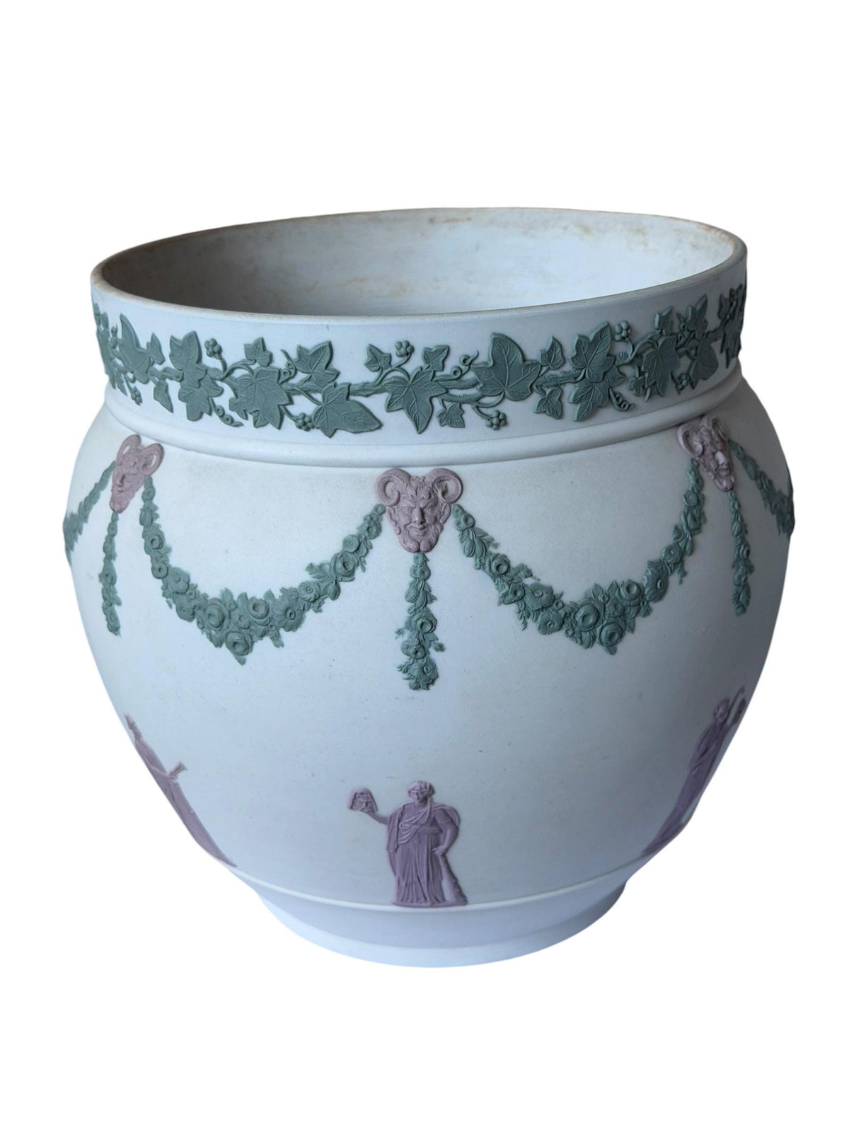 19th Century Wedgwood Large Tricolor Jasperware Jardinière Neoclassical Planter, rare exclusive, ca 1870