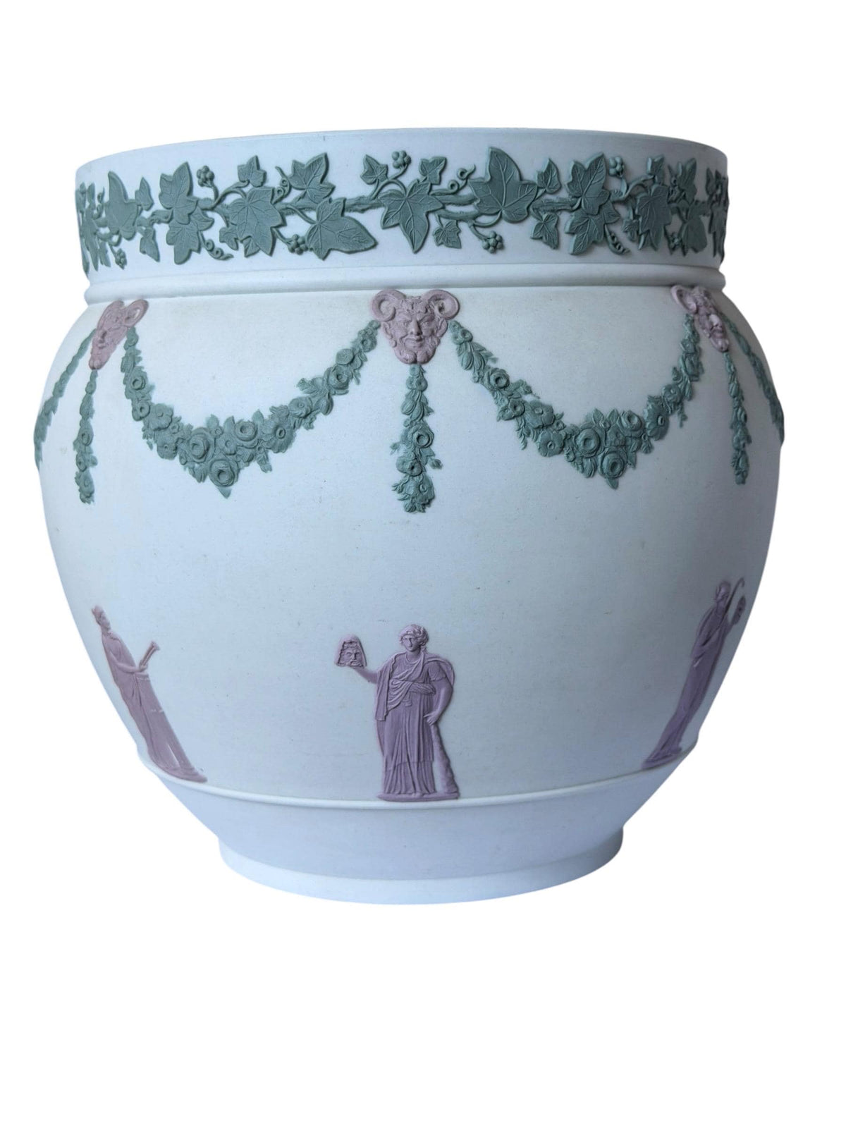 19th Century Wedgwood Large Tricolor Jasperware Jardinière Neoclassical Planter, rare exclusive, ca 1870