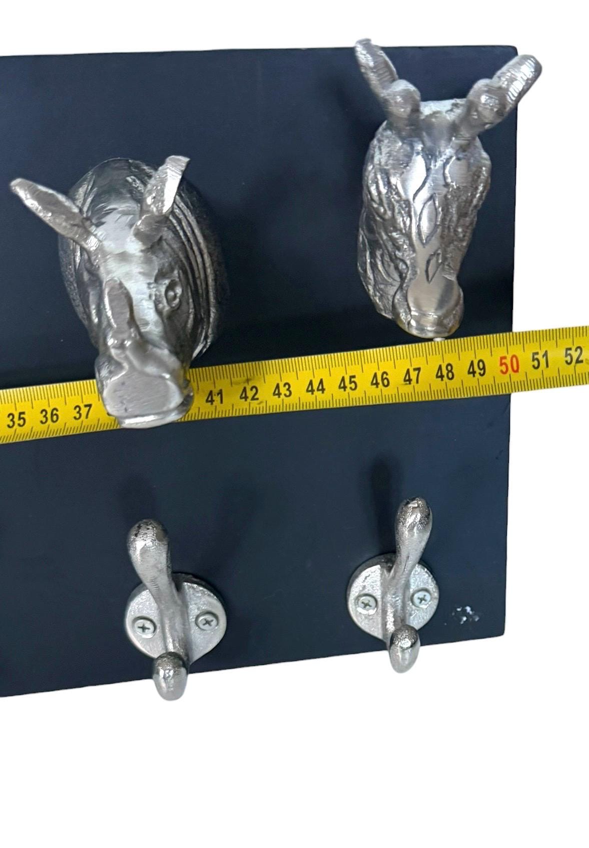 Safari Animal Wall Coat Rack, Elephant Zebra Giraffe Rhino Antelope, Black Silver, vintage kapstok