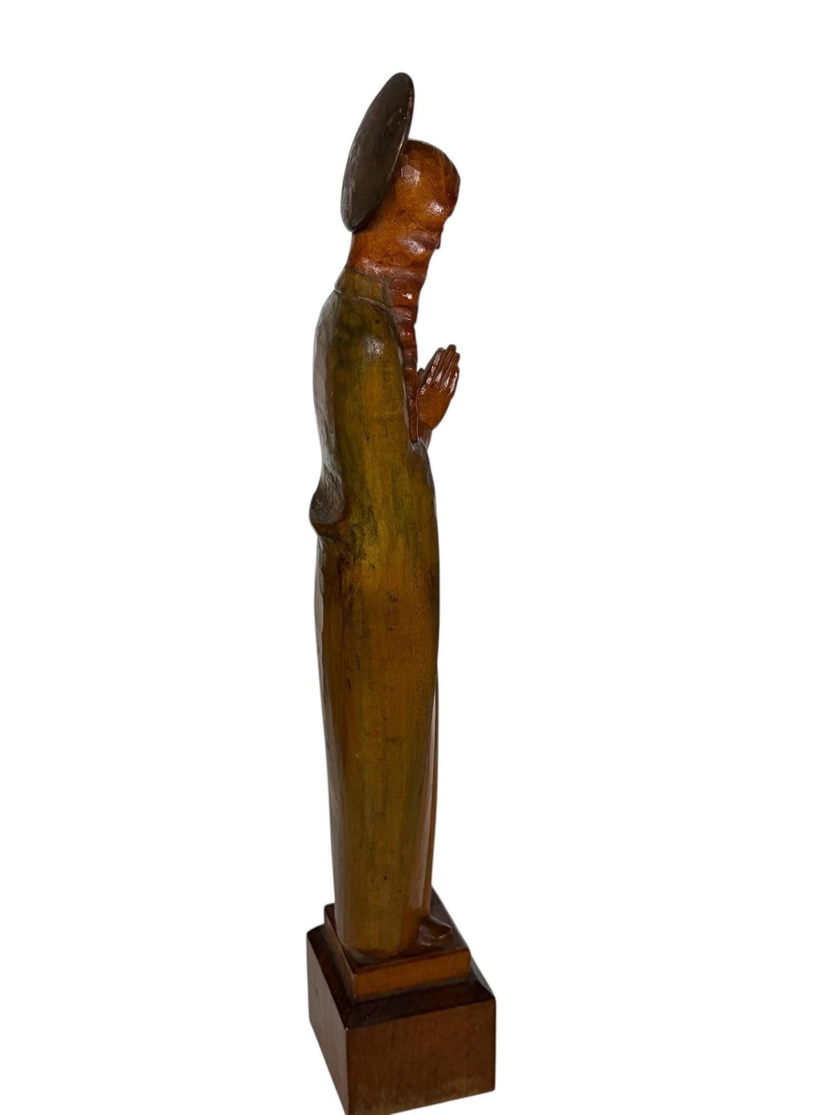 German Carved Wooden Madonna Virgin Mary Sculpture 1920s 1930s Religious Statue
