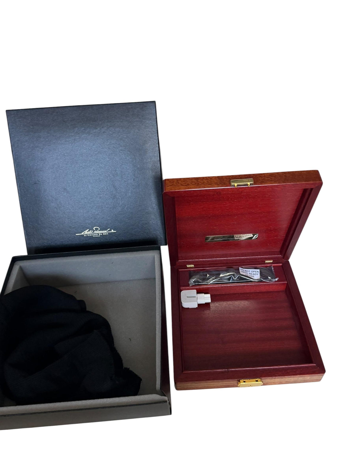 Vintage Michel Perrenoud Swiss Mahogany Cigar travel Humidor Le Virtuose du Bois Original Box