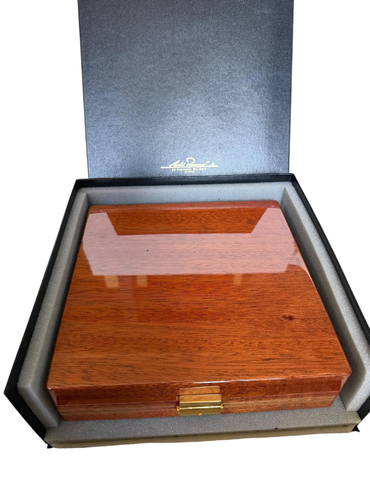 Vintage Michel Perrenoud Swiss Mahogany Cigar travel Humidor Le Virtuose du Bois Original Box