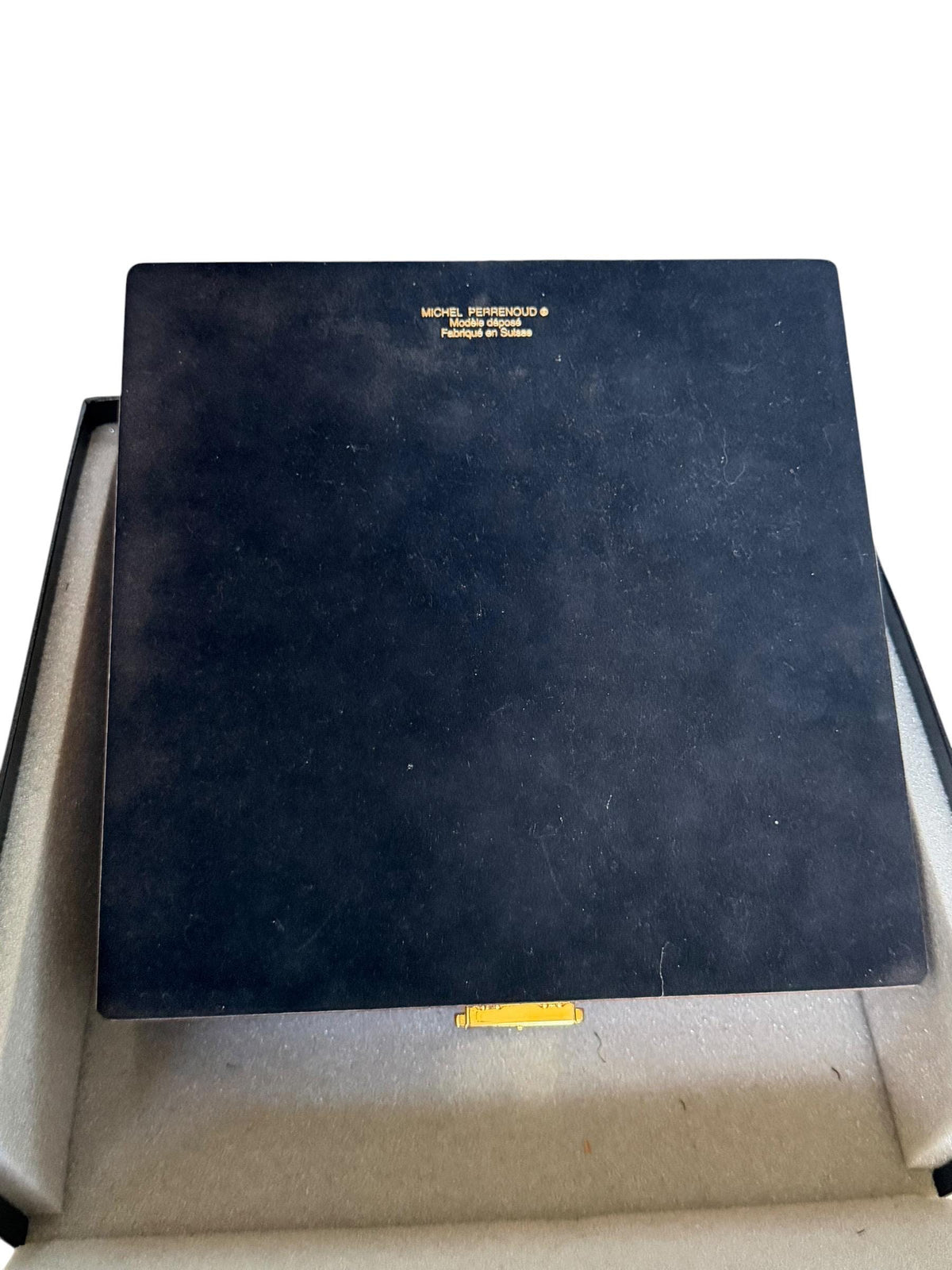 Vintage Michel Perrenoud Swiss Mahogany Cigar travel Humidor Le Virtuose du Bois Original Box