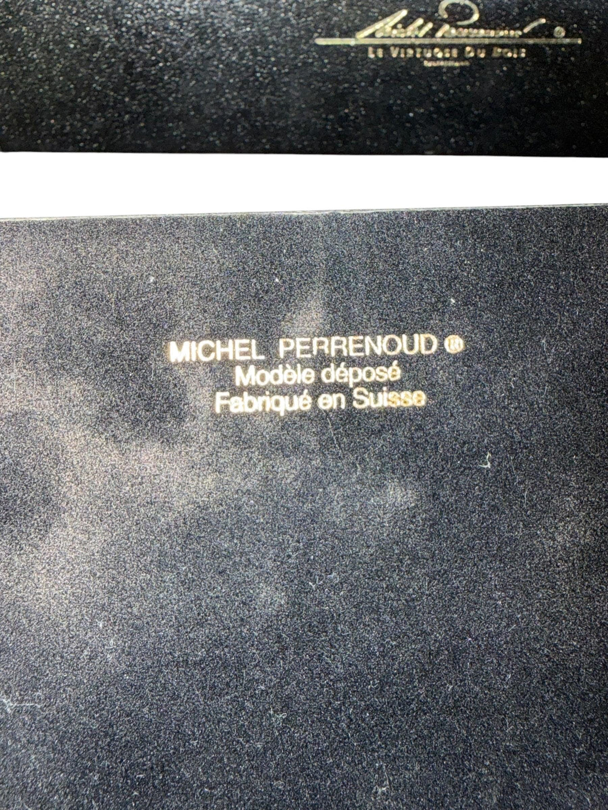 Vintage Michel Perrenoud Swiss Mahogany Cigar travel Humidor Le Virtuose du Bois Original Box