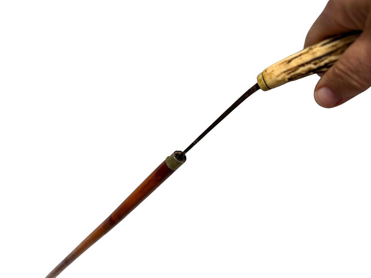 antique cane Bavarian  with solingen inside walking stick with deer antlers, european collection, flannel stick. Hunting stick