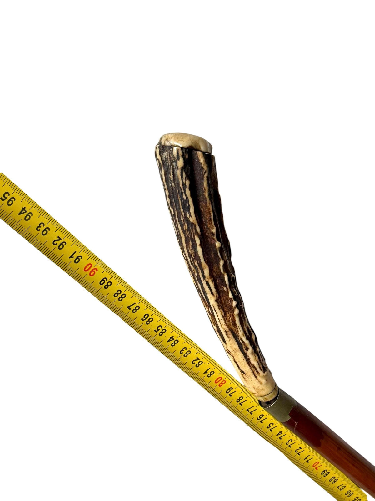 antique cane Bavarian  with solingen inside walking stick with deer antlers, european collection, flannel stick. Hunting stick