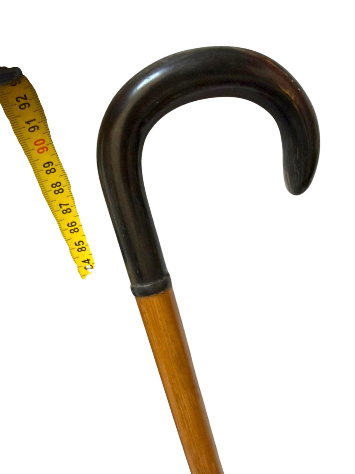 antique walking cane stick with deerhorn , european collection, gentlemen's flannel stick. Wandelstok