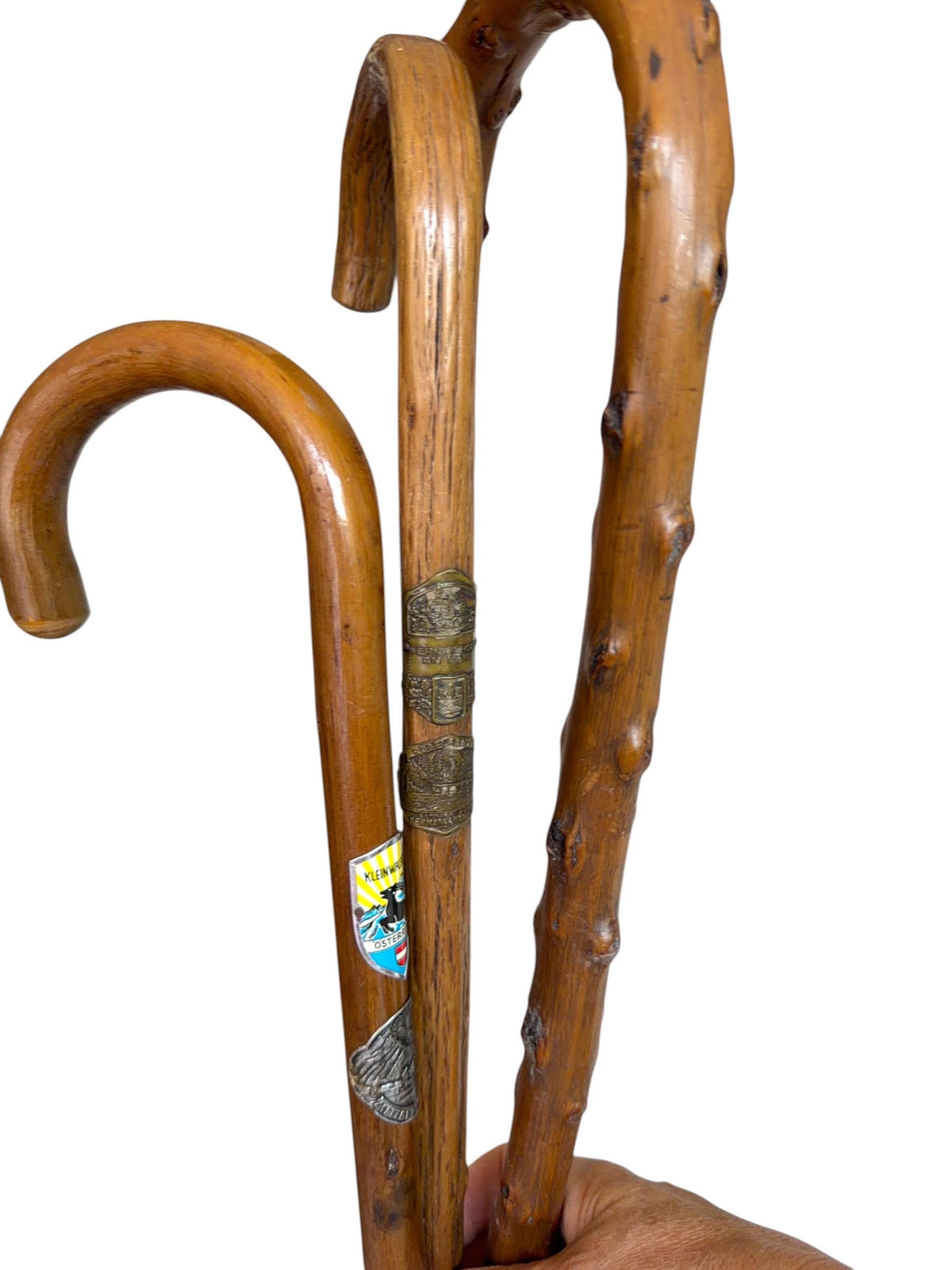 antique walking cane stick 3  , european collection, gentlemen's flannel stick. Mountain bavaria austria swiss early tourism