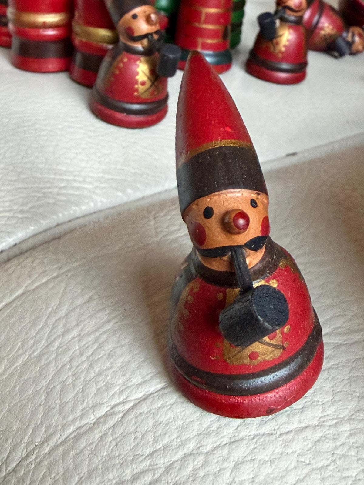 1960s Erzgebirge German Wooden Chess Set Hand Painted Folk Art Chess Checkers Complete Set also dammen and letterbak :) Nutcracker