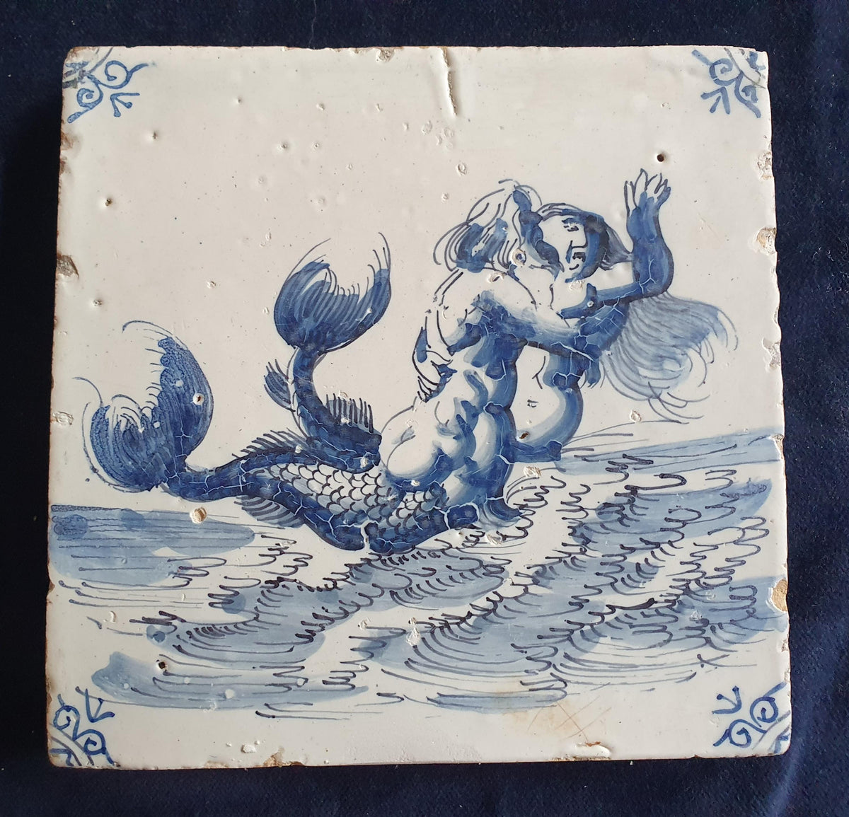 Delft tile was produced around 1660 in the Dutch city of Harlingen. around 1660 mythicaltile