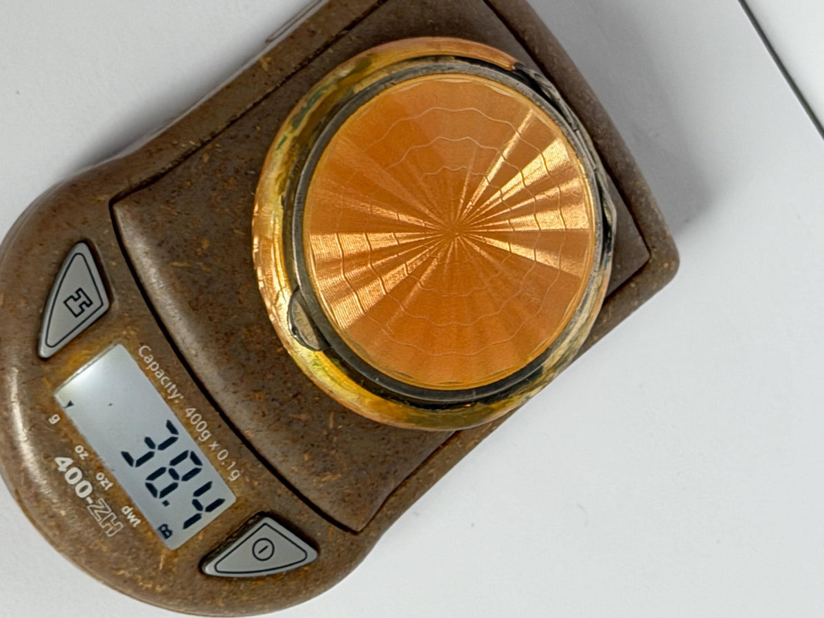 Vintage Art Deco Guilloché Enamel Compact - germany – 1920s - 5 cm