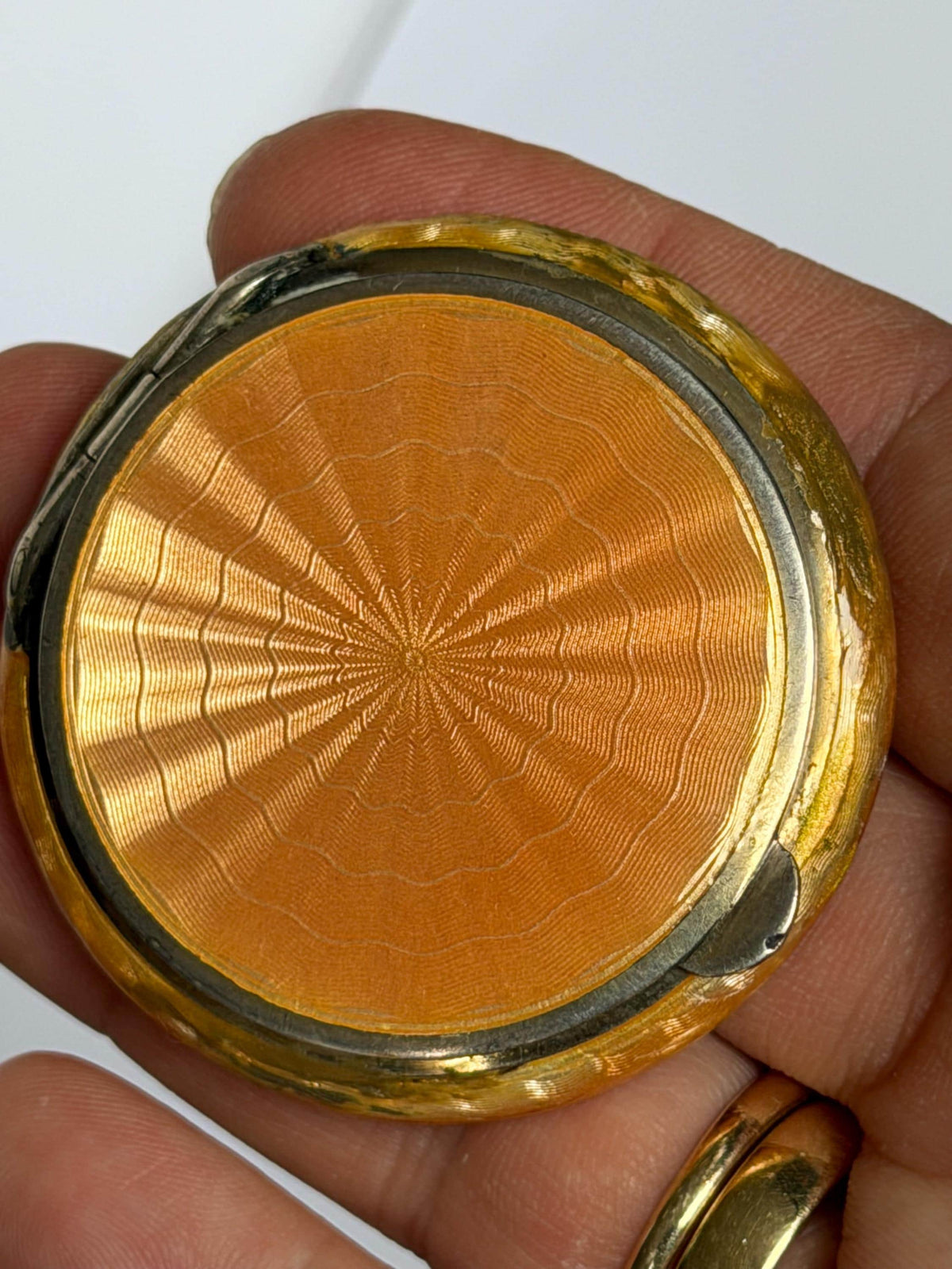 Vintage Art Deco Guilloché Enamel Compact - germany – 1920s - 5 cm