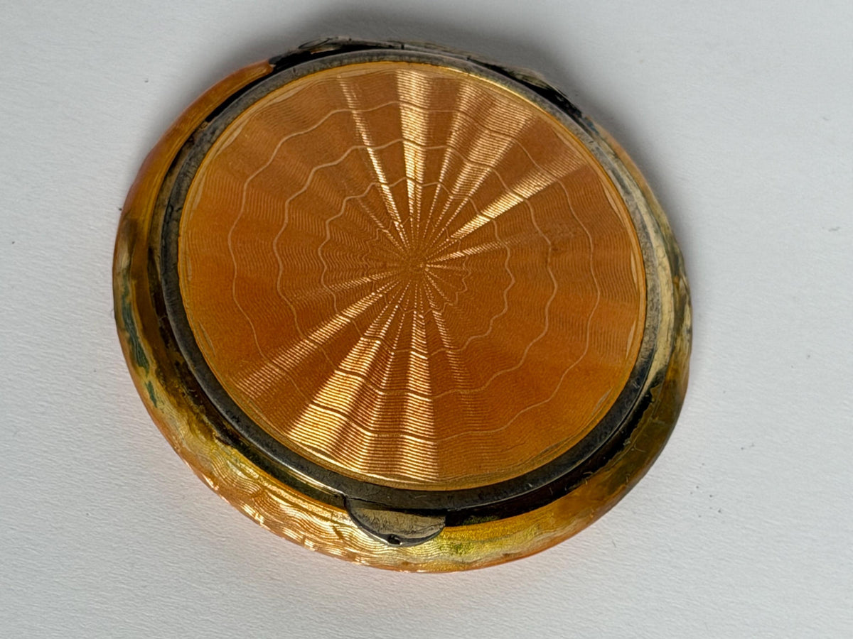 Vintage Art Deco Guilloché Enamel Compact - germany – 1920s - 5 cm