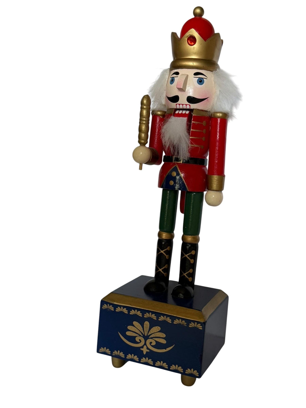 Musicbox Erzgebirge Wood Nutcracker, Hand-Painted Christmas Decor musical