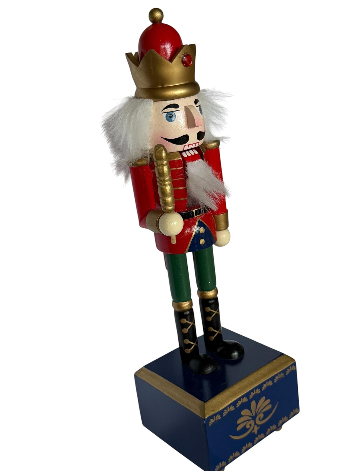 Musicbox Erzgebirge Wood Nutcracker, Hand-Painted Christmas Decor musical