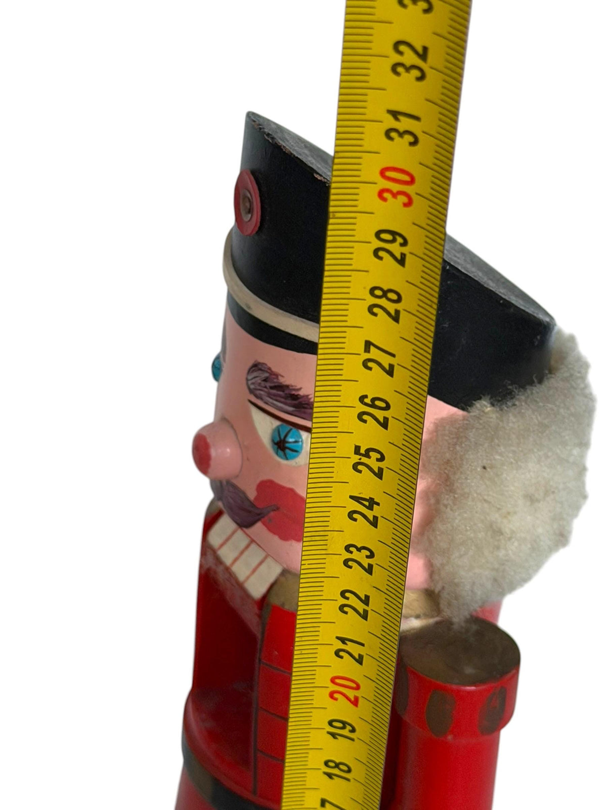 Antique Erzgebirge Wood Nutcracker, Hand-Painted Christmas Decor (31 cm, 1920s)
