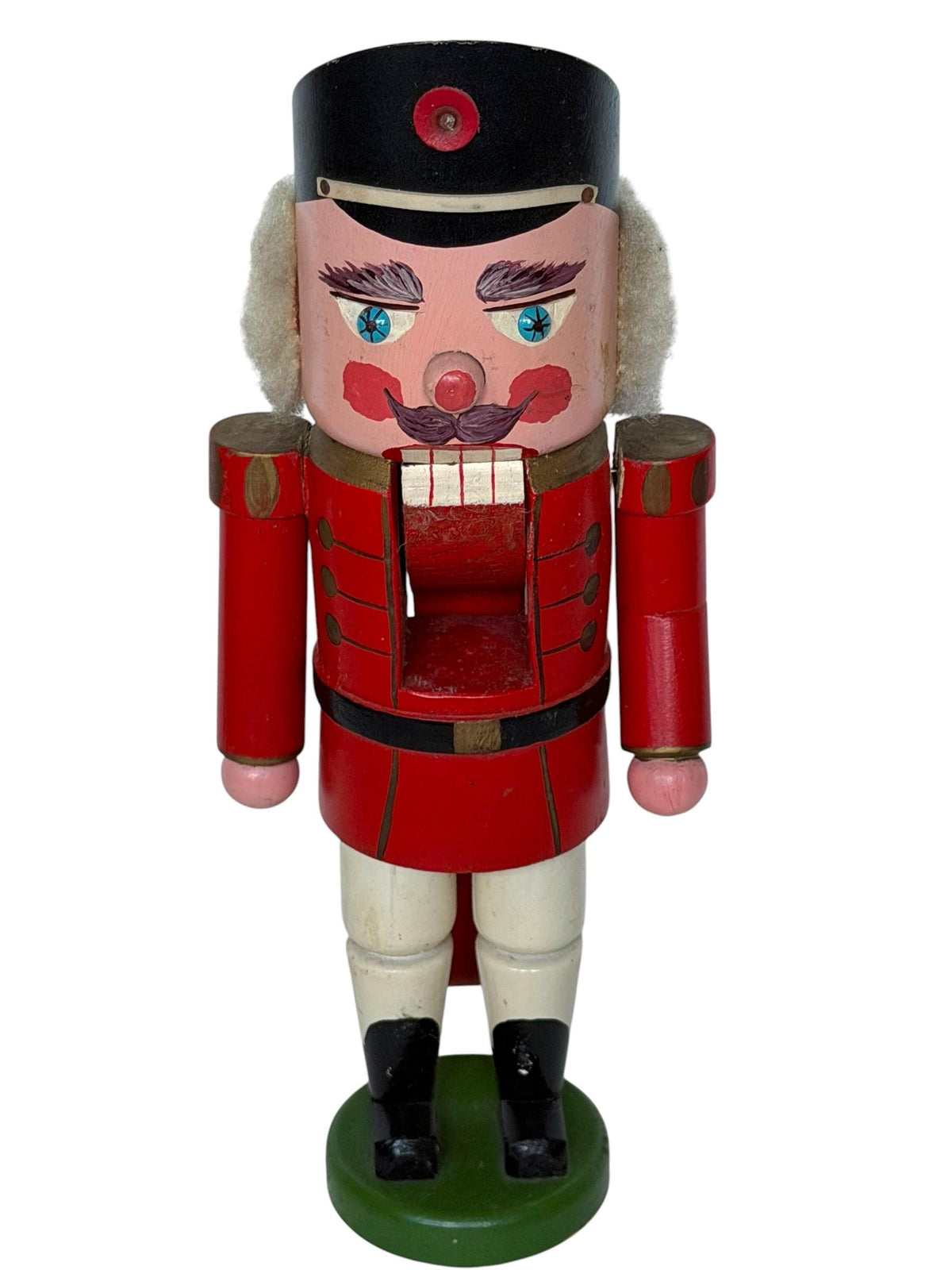 Antique Erzgebirge Wood Nutcracker, Hand-Painted Christmas Decor (31 cm, 1920s)
