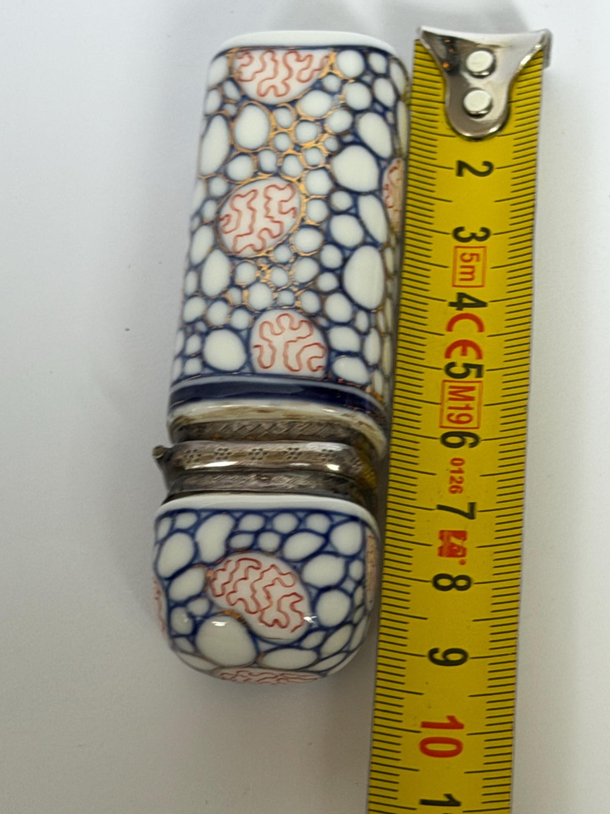 Antique Hüttensteinach Art Nouveau Porcelain Scent Bottle with Dutch Silver Mount, c. 1890–1900
