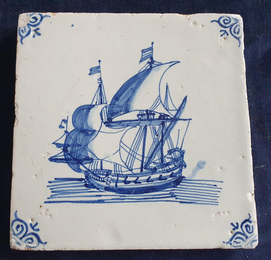 Delft tile was produced around 1660.  shiptile