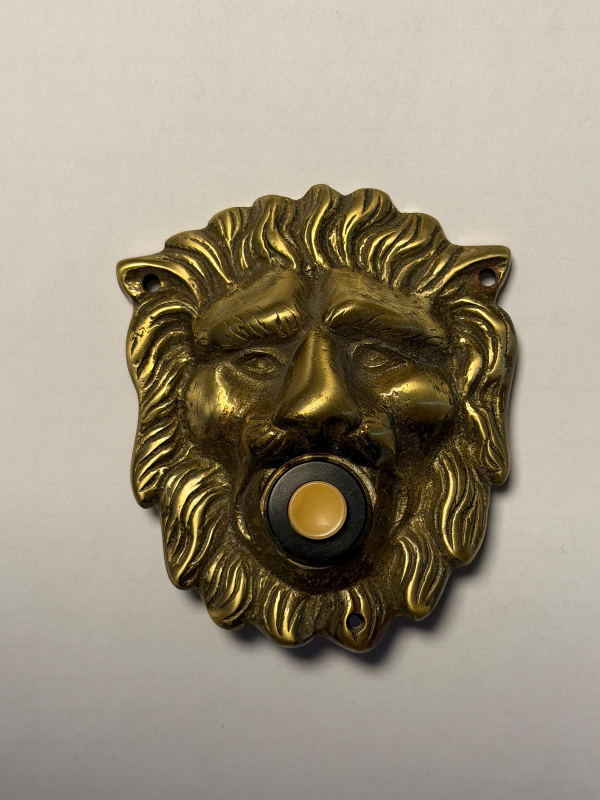 Antique door Bell, Bronze Push Button. Lionhead brass frontdoor doorbell