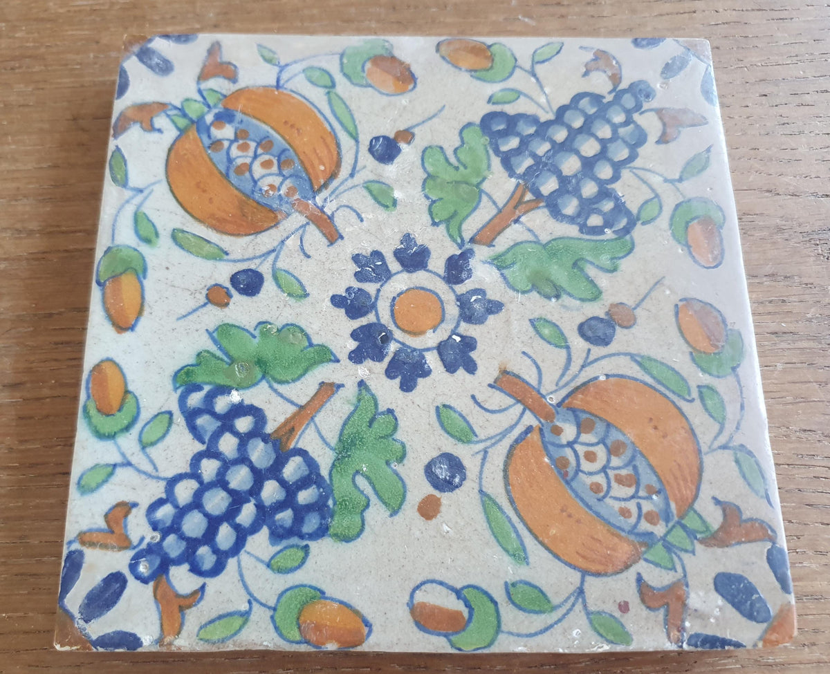 Ornament tile' was produced around 1630 Rare  Ornamenttile