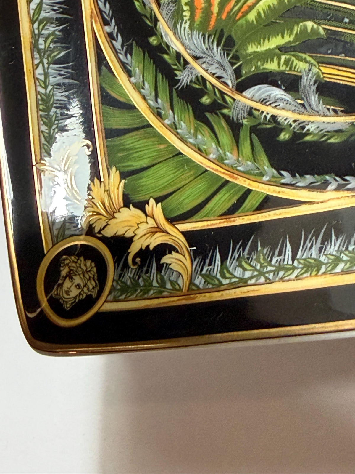 Versace x Rosenthal, Original Rosenthal for Versace porcelain tray from the exclusive edition  “le regne animal” collection tableware