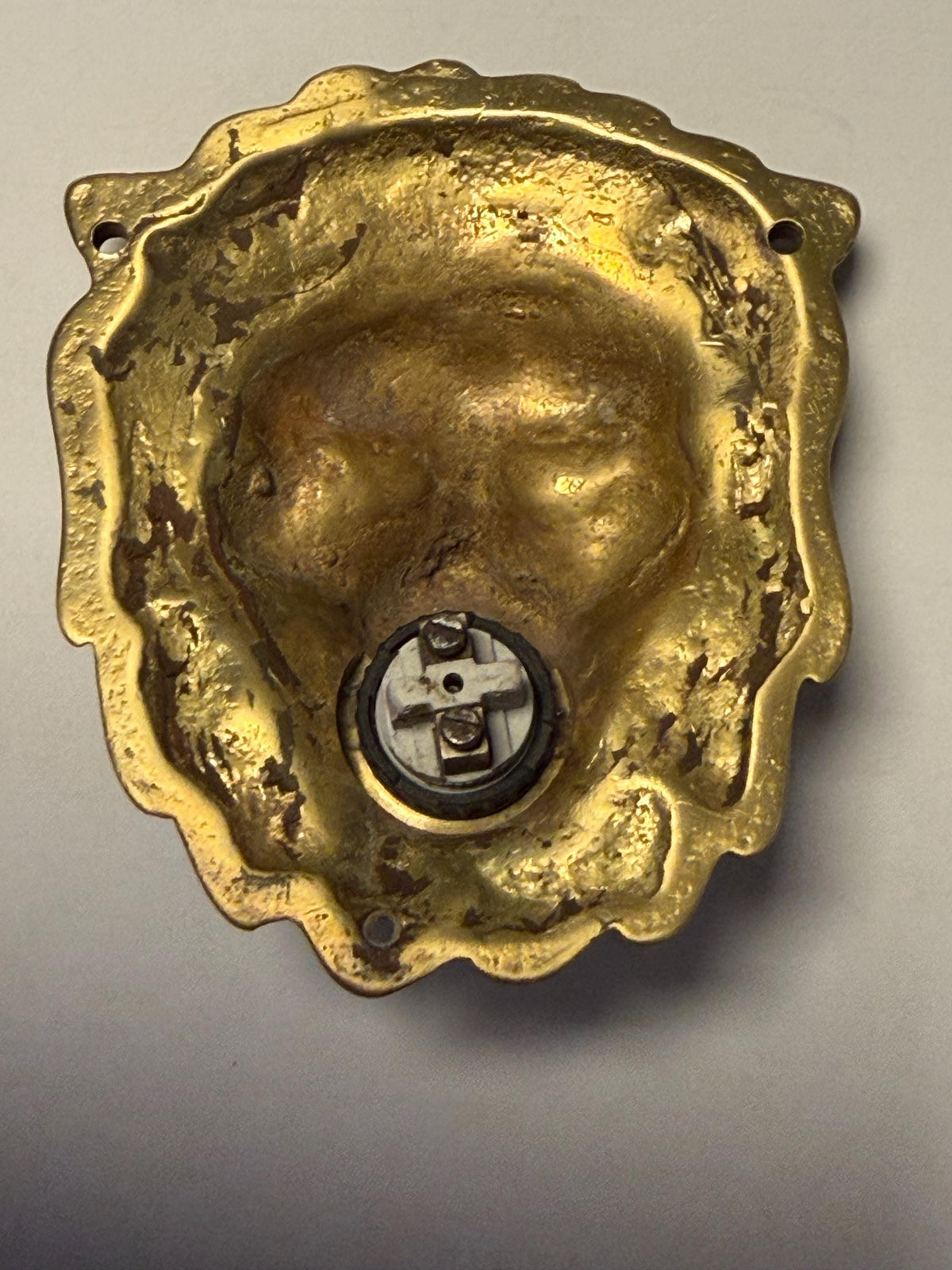 Antique door Bell, Bronze Push Button. Lionhead brass frontdoor doorbell