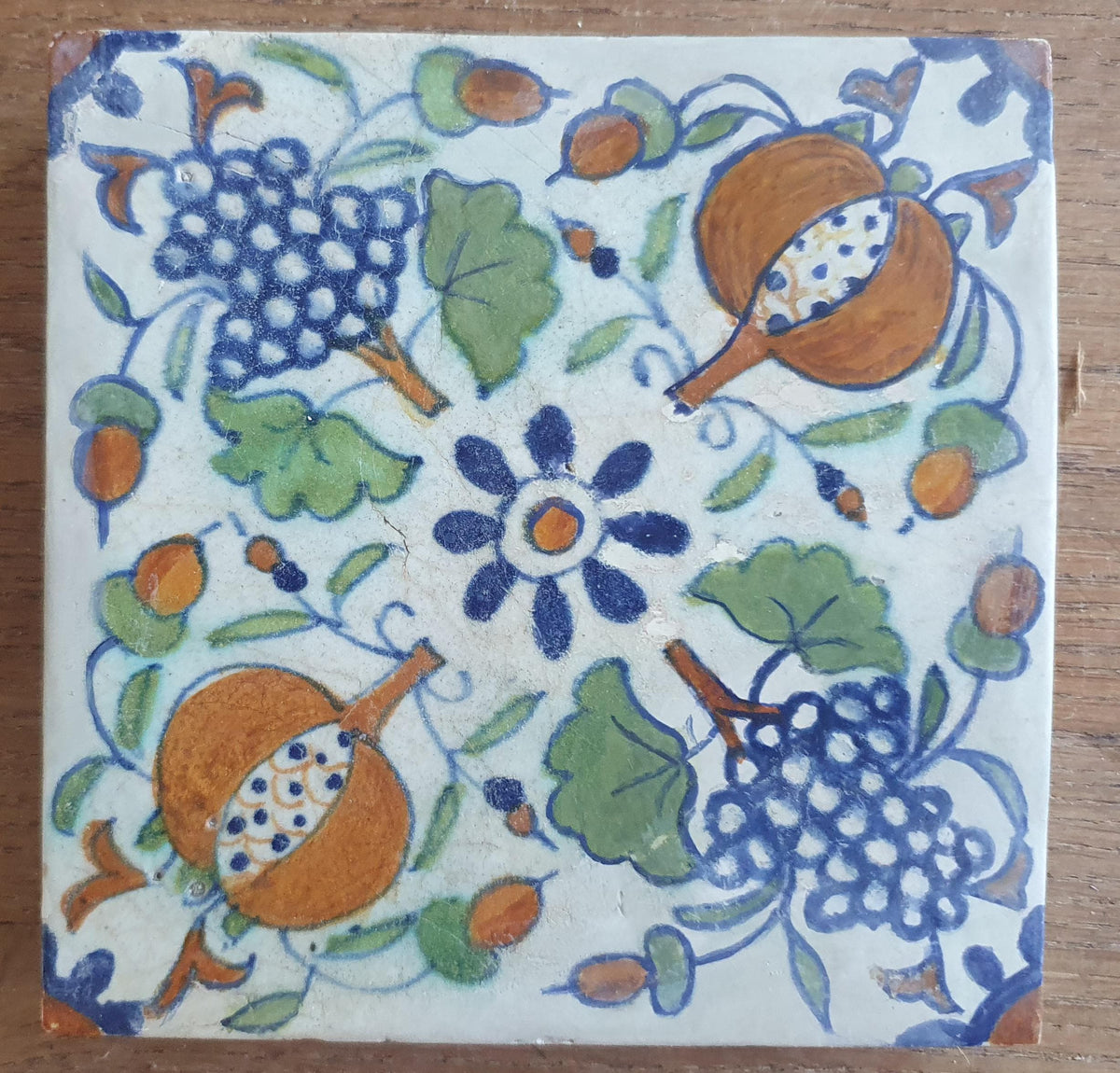 Ornament tile' was produced around 1630 Rare  Ornamenttile