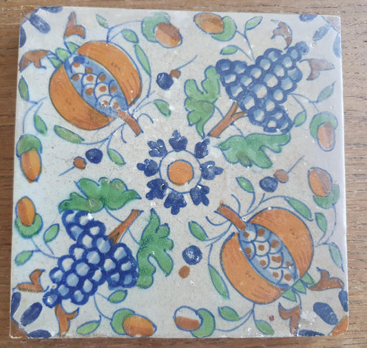 Ornament tile' was produced around 1630 Rare  Ornamenttile