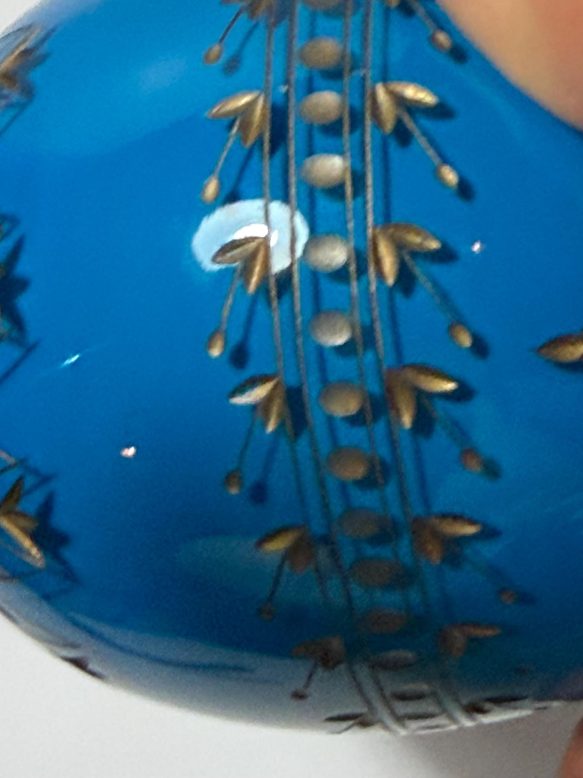 Fabergé blue opaline Crystal Egg, Gilded , Etched Lead Crystal (Collector Item) faberge