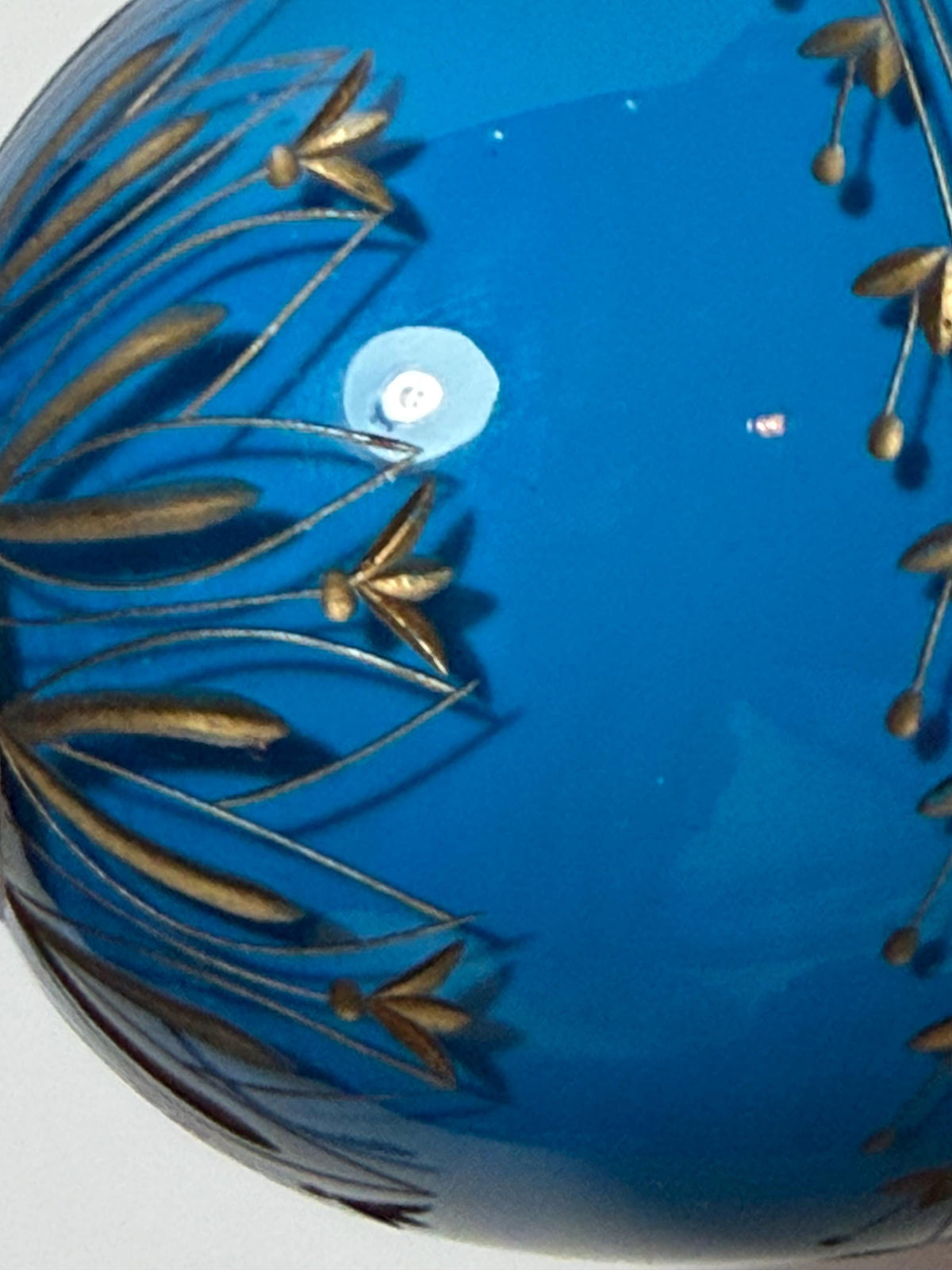 Fabergé blue opaline Crystal Egg, Gilded , Etched Lead Crystal (Collector Item) faberge