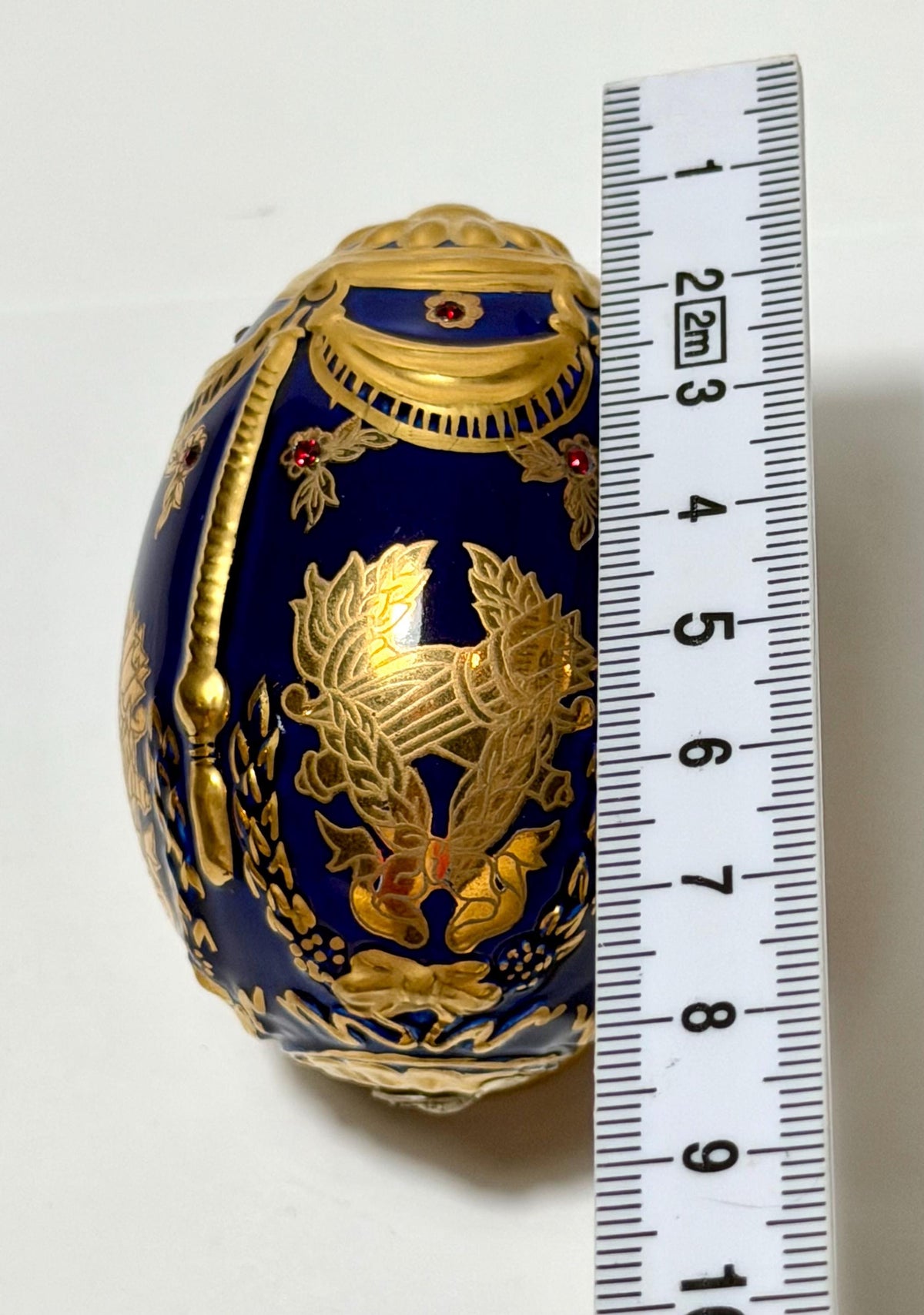 House of Fabergé kobalt porcelain Collector Egg, Faberge 24K gilt,  crystals,  faberge